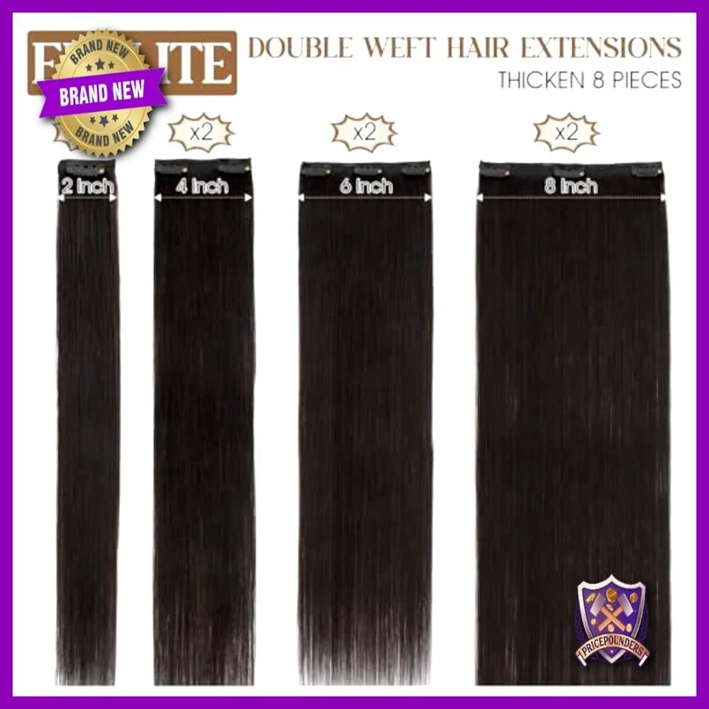 18 Inch Clip-In Human Hair Extensions 8 Wefts 140g Straight Remy